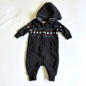 george neutral winter hoodie zipper close jumpsuit 0-3 months baby unisex